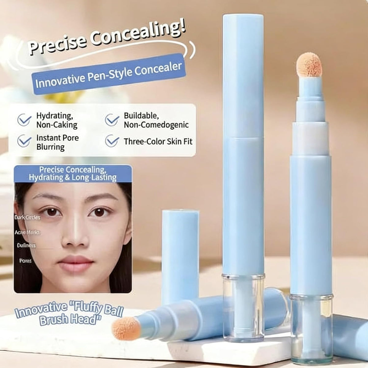 Cushé Dual-Action Concealer Pen — 2-in-1 Foundation + Concealer